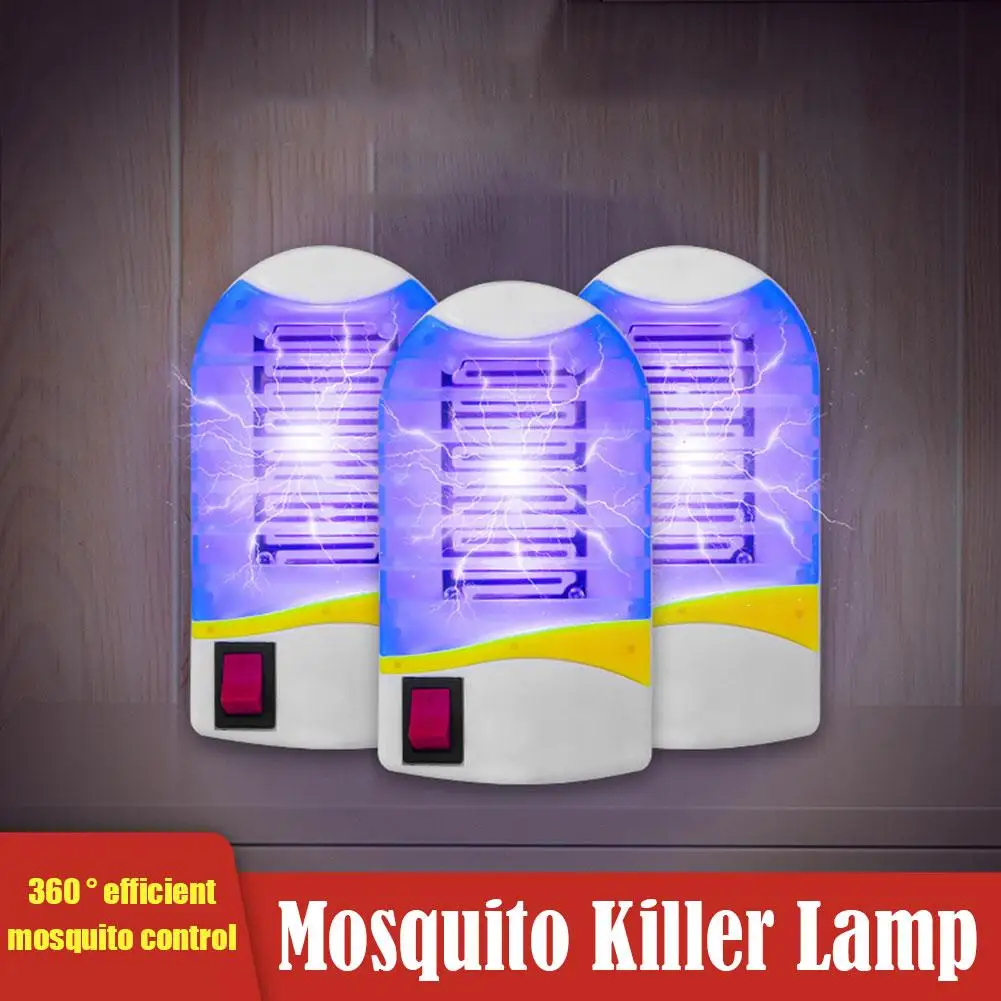1/3/5pc Summer Electric Mosquito Light Worm Killing Blue Light Trap Mosquitoes Bedroom Insect Repellent Socket Zapper Night Lamp