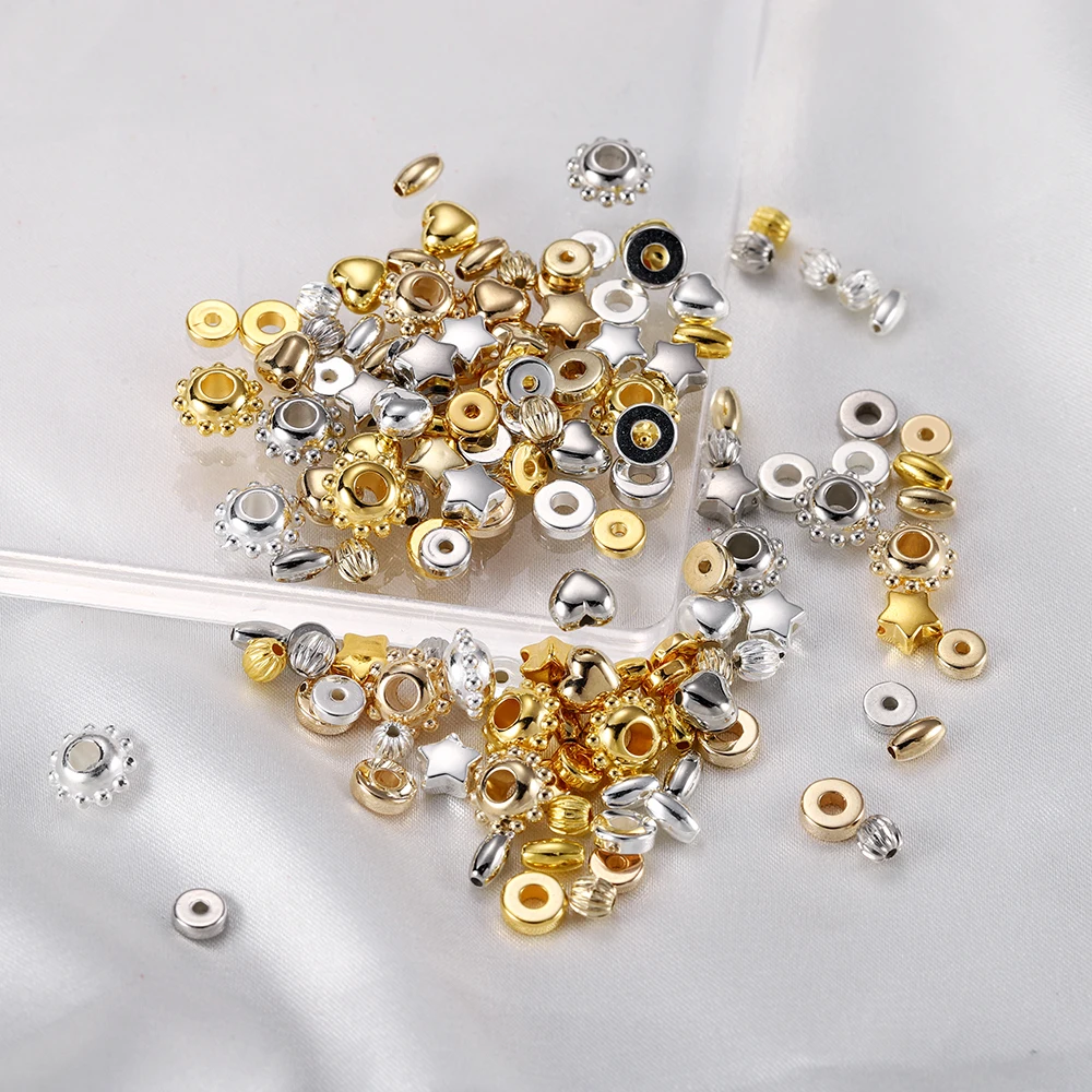 Irregular Solto Spacer Bead para Fazer Jóias, CCB Charme, Colar DIY, Pulseira Suprimentos, Acessórios, 100 Pcs, 200Pcs