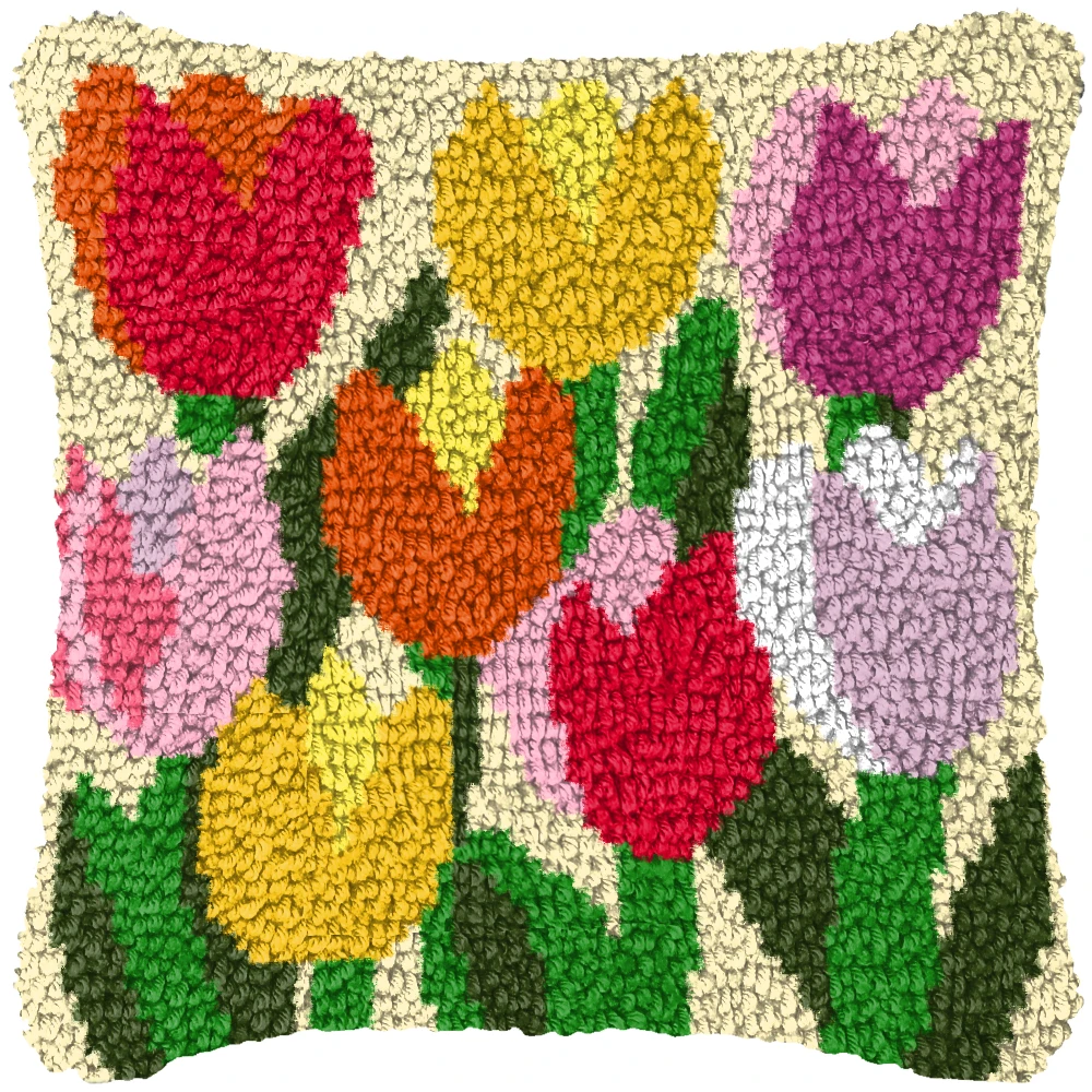 花柄漫画ラッチフック枕 スミルナパッケージフック 編み込み刺 - Printed Embroidery Kit のレビューと価格