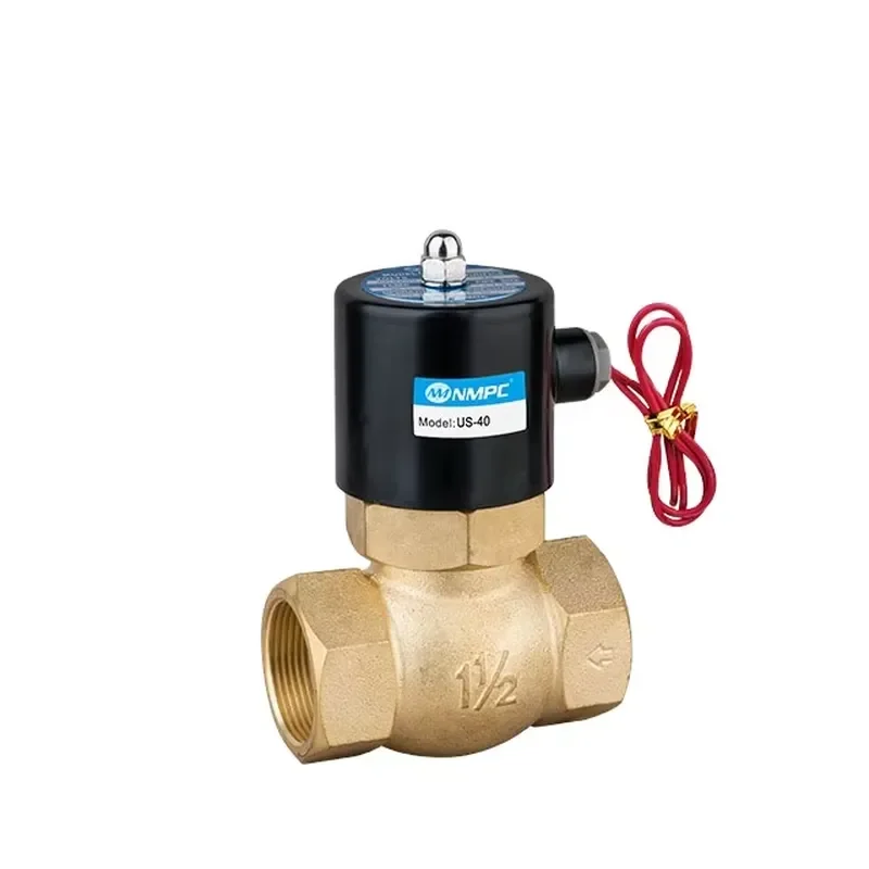 2L Series US40 Brass High Temperature Water Steam Solenoid Valve 2-Way Straight-Through Type Pneumatic Solenoid Ball Valve