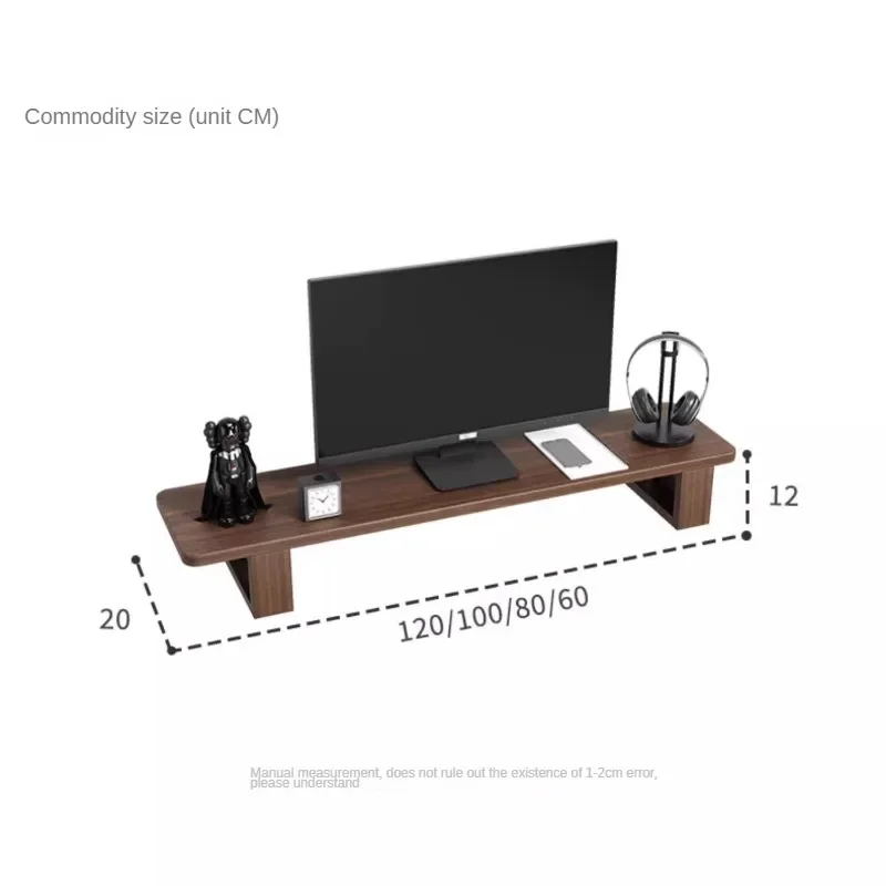 Screen Support Stand Nordic Simple Walnut Color Office Laptop Cooling Solid Wood Storage Holder
