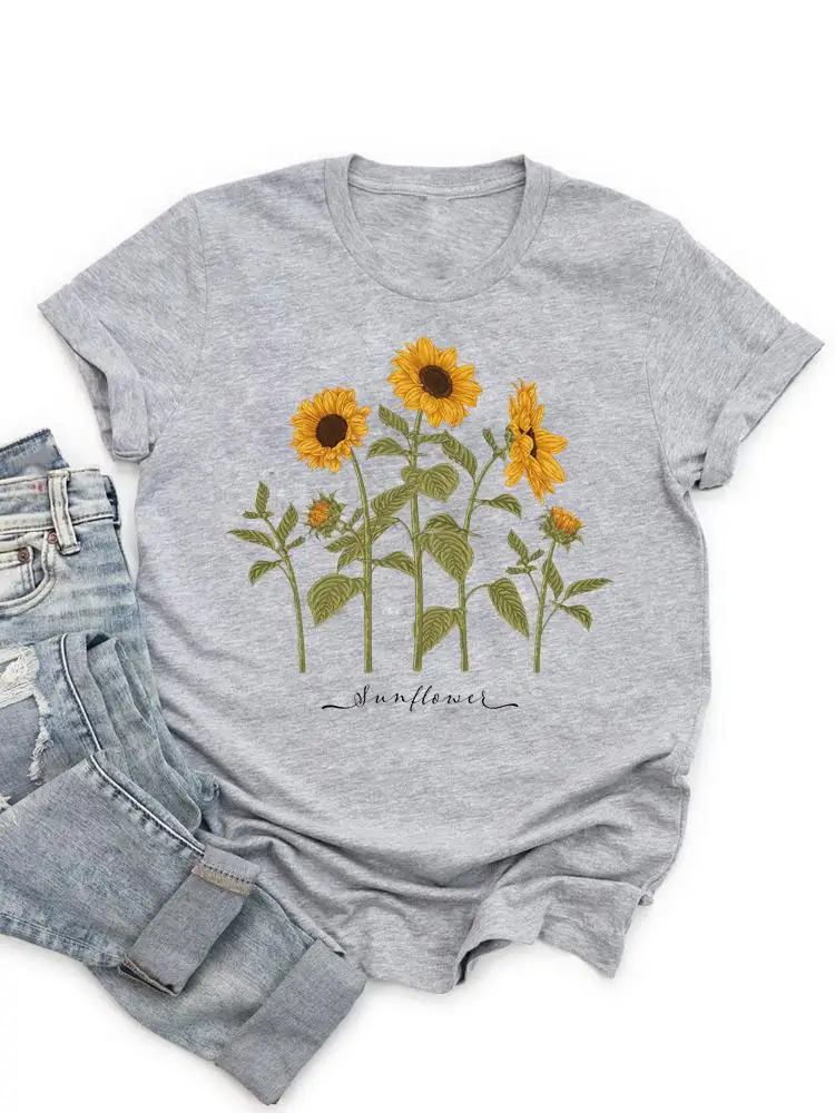 

Летние футболки с коротким рукавом, одежда, модная футболка с мультяшным цветком, милая трендовая милая рубашка, женская футболка с принтом и графикой