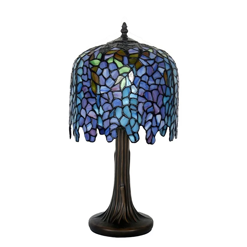 10 inch wisteria desk lamp, bedroom bedside lamp, office glass art decorative desk lamp