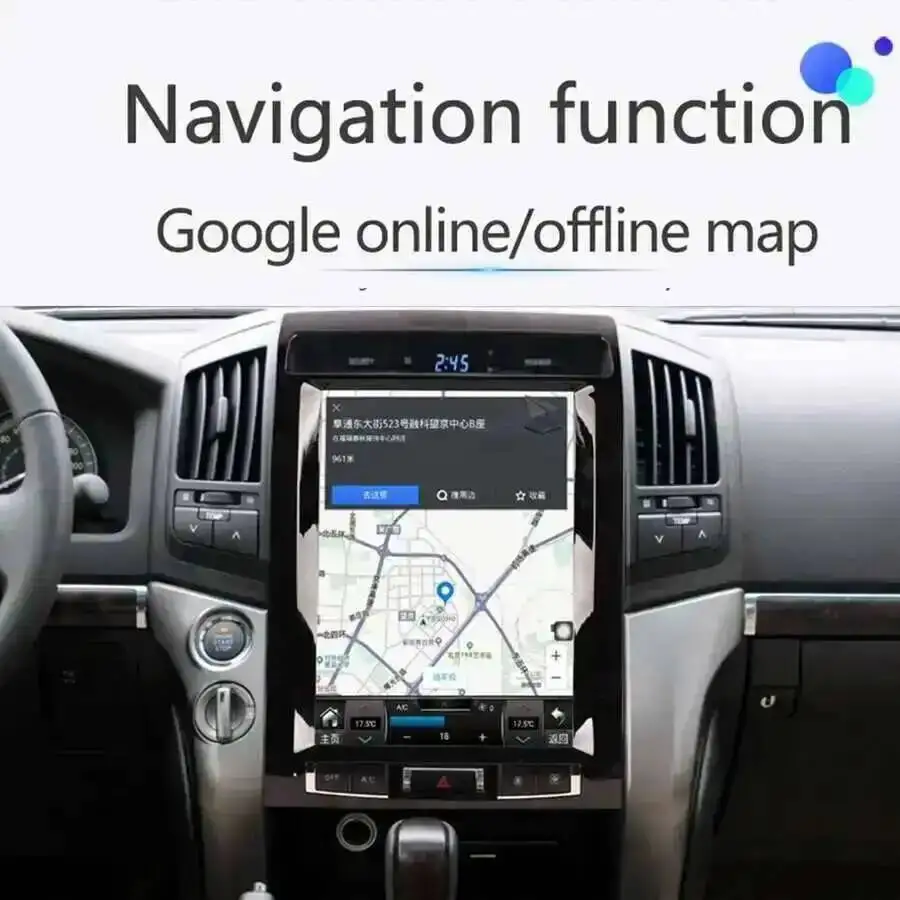 8 + 256GB GPS DSP Navi AHD شاشة 12.1 بوصة لتويوتا لاند كروزر LC200 2008-2015 أندرويد 15 سيارة الوسائط المتعددة مشغل فيديو ستيريو
