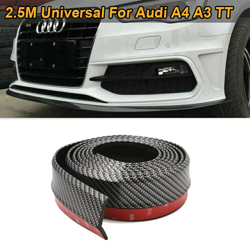 For Audi A3 A4 B6 A6 C6 A5 B7 Q5 C5 8P Q7 TT C7 A1 Q3 S3 A7 B9 Front Bumper Guard Rubber Splitter Side Skirt Anti Scratch Trim