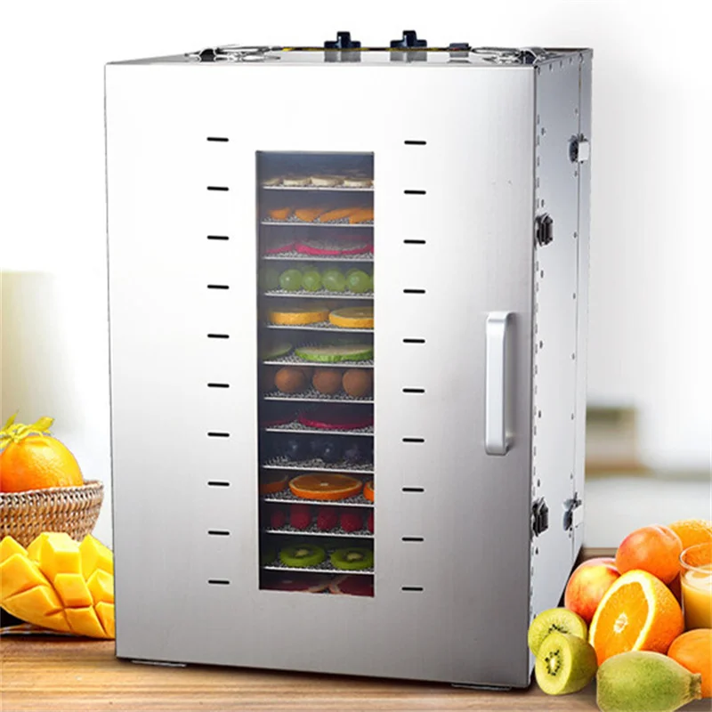 Food Dehydrator Fruit Vegetabl Drying Machine Snacks Herbs Gain Meat Food Dryer 16-Layer Stainless Steel Dry Fruit Machine