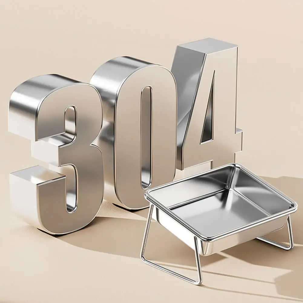 Pet Feeding Bowl Pet Bowl for Cervical Spine Health Stainless Steel Pet Feeding Bowls Set with Elevated Stand 15-degree for Cats