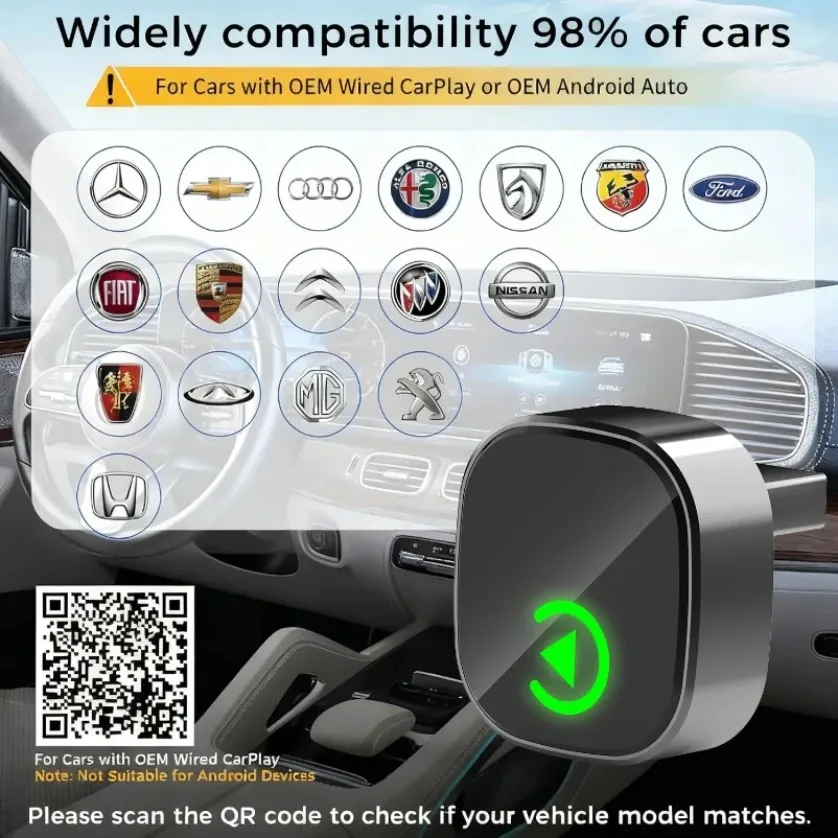 دونجل CarPlay اللاسلكي محول تلقائي Android 2in1 أنظمة السيارة الذكية AI صندوق ذكي للسيارة مع CarPlay السلكي #6