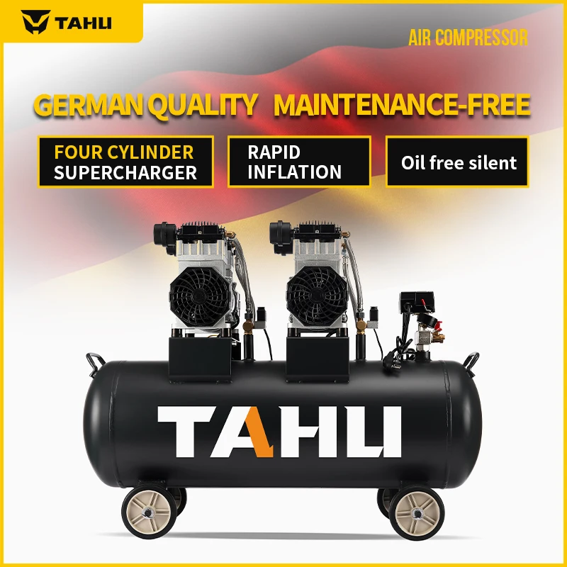 Oil Free air Compressor 100 Liter Low Noise Oil Free Silent air Compressor 100l 1440 Rpm 3000w 4hp 220V