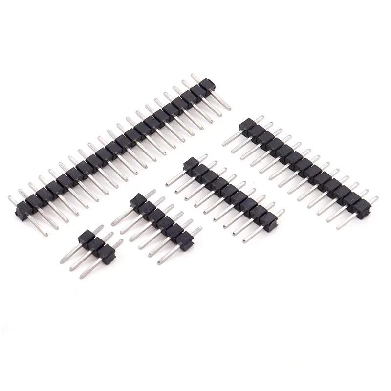 10Pcs/lot 2.54mm DIP Female/Male1*2 3 4 5 6 7 8 10 12 14 15 24 40Pins PinHeader Socket Solderless Single Row Pinheader Connector