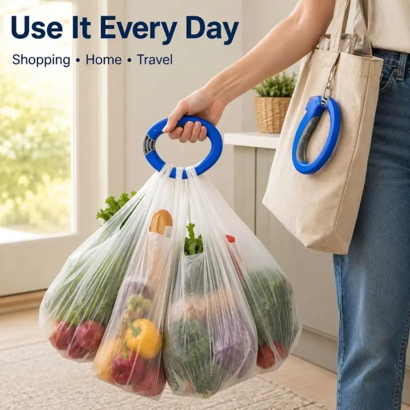 652F Shopping Bag Carriers Handle, Ergonomic ABS Grip for Grocery Bag Holds and Comfortable Short Distance Carrying