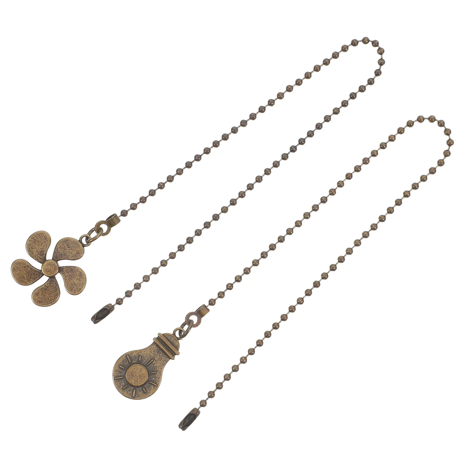 

2 Pcs Light Bulb Fan Pull Rope Ceiling Decorations Classic Pendant Chains Iron Extension Danglers Pulls
