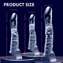 Big Penis Extender sleeve sex Toys For Men Penis Extension Reusable Soft Delayed Ejaculation Condoms Dick Sleeve cock condom