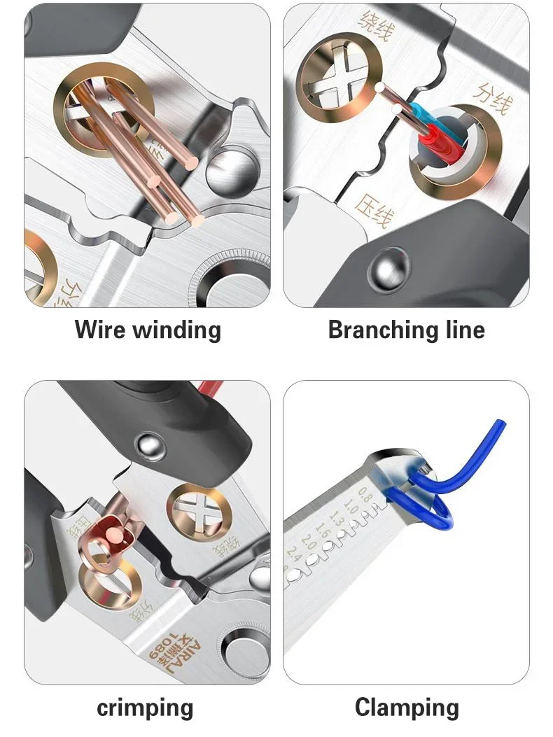 다기능 와이어 스트리퍼 도구, 6 in 1 멀티툴 플라이어, 크림퍼 케이블 커터, 크림핑 플라이어 터미널