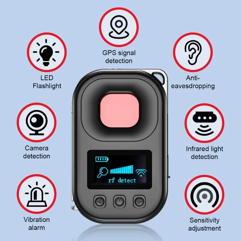 안티-캔디드 카메라 탐지기 도난 방지 도청 감시기 GPS 추적기 RF 신호 검사기 호텔 도청 경보 장치