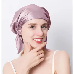 100% Natural Mulberry Silk Night Silk Cap Sleeping Cap Pure Silk Hair Wrap Sleeping Beanie For Women Girl