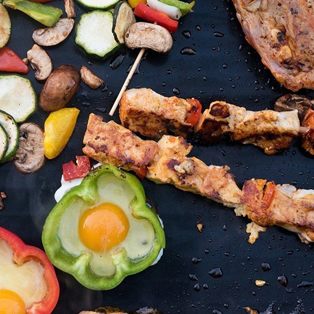 

3 PCS Barbecue Mat Outdoor Cooking Baking Pad Charcoal Accessories Dishwasher Safe Grill Easy Cleaning