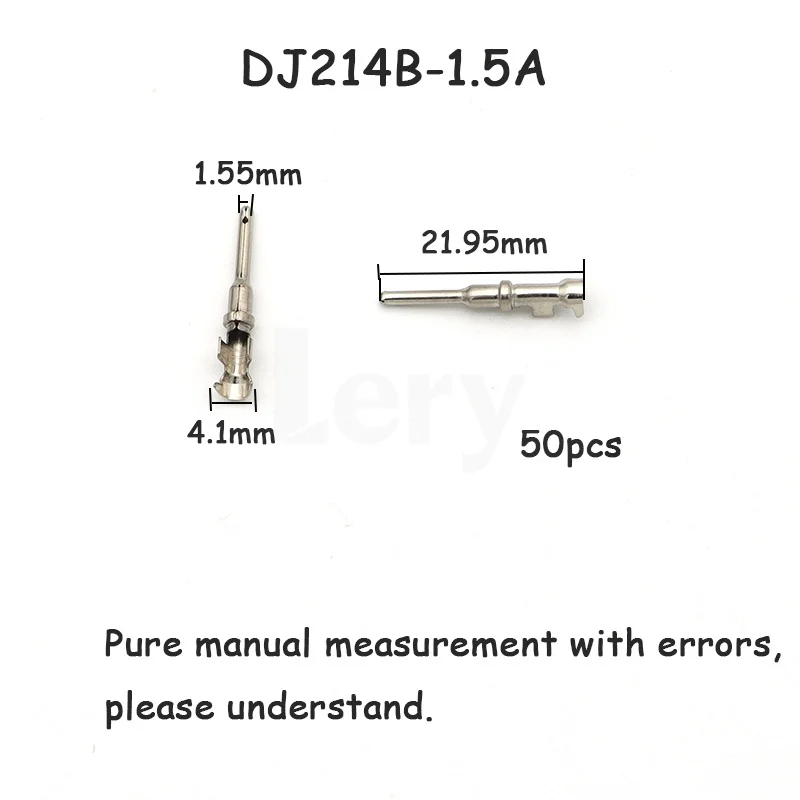 100Pcs DT Auto Crimp Terminal Connectors Male Female Pins DJ214B-1.5A/DJ224B-1.5A For Car Engine 14-20 AWG