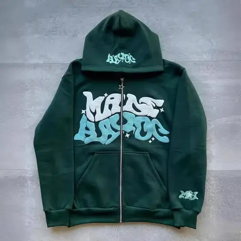 Huvtröja med dragkedja, retro amerikanska bokstäver och stjärnor, lämplig för män och kvinnor, Y2K-jacka, höst- och vinterkofta 10 best sales Carl 3 Essentials Hoodie - №6