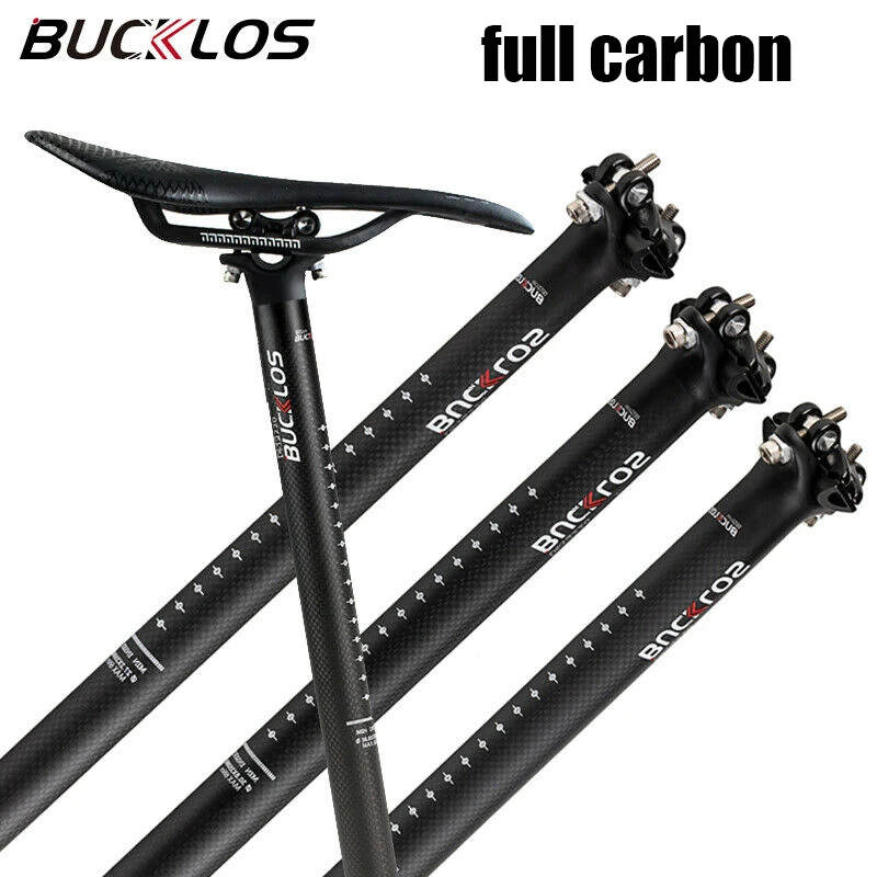 BUCKLOS Full Carbon Seatpost  Ultralight Canote Carbon Mtb 27.2mm 30.8mm 31.6mm Bicycle Seat Post 350mm 400mm Bike Part