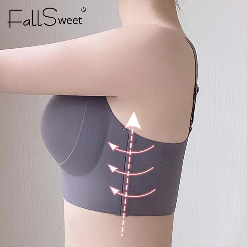 FallSweet Plus Size Bra for Women Push Up Seamless Wireless Bras Sexy Hollow Out Lingerie Thin Cup Brassiere Femme 34-46CD Cup