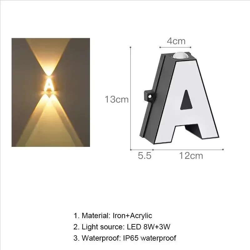 LED Letter Lights Sign 26 Alphabet Up Outdoor Letters DIY Lamp Name Sign for Company Wedding Birthday Party Home Bar Decoration