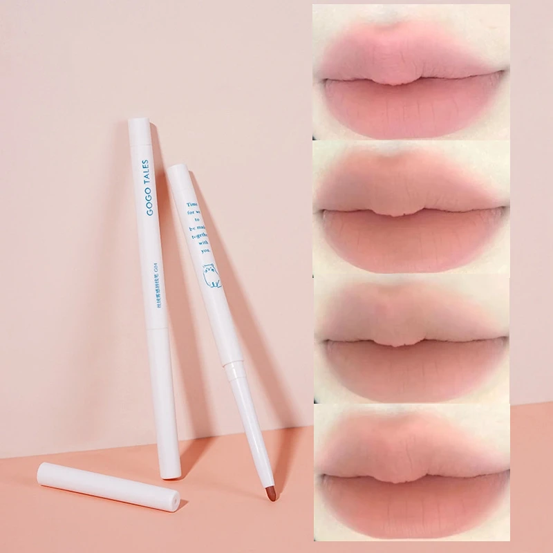 GOGOTALES Matte Pink Lip Liner Pen Nude Brown Lipstick long Lasting Smooth Lip Contouring Shaping Shadow Outline Lip Makeup