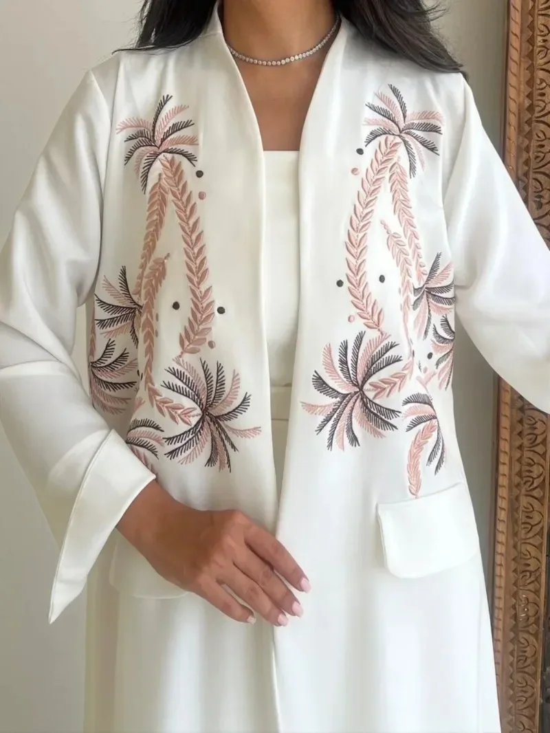 

Women Embroidery Abaya Cardigan Dubai Party Dress Abayas Eid Muslim Ramadan Morocco Kaftan Vestidos Caftan Robe Jalabiya 2025