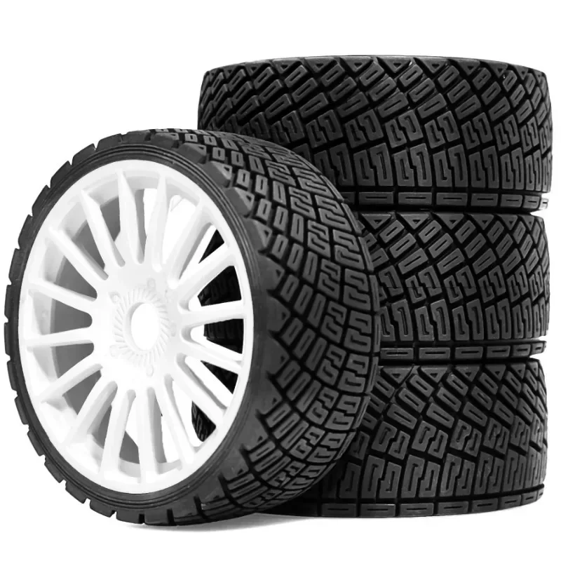 

4pcs 100mm 1/7 1/8 RC Rally Off-Road Tires Wheel 17mm Hex for ARRMA Trxs Redcat Team Losi Kyosho HPI WR8 HSP RC Car