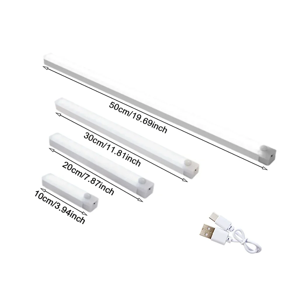 Runtow 6 pezzi luce notturna con sensore di movimento, lampada ricaricabile wireless di tipo C per armadio da cucina camera da letto armadio scala luce