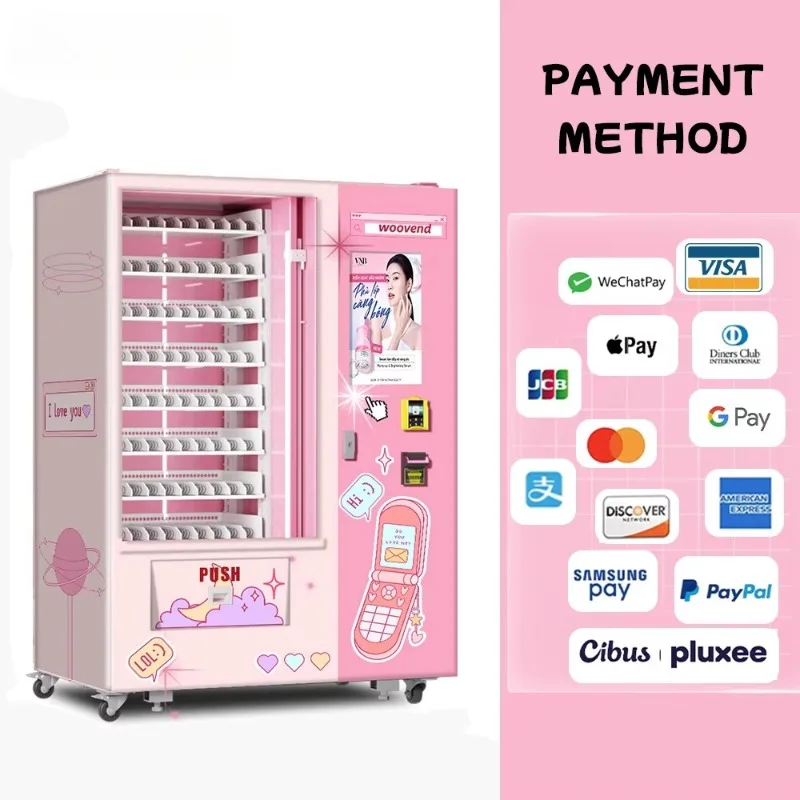 OEM/ODM Custom Beauty Vending Machine Shopping Center Credit Card/Cash Payment Cosmetics Eyelash Vending Machine