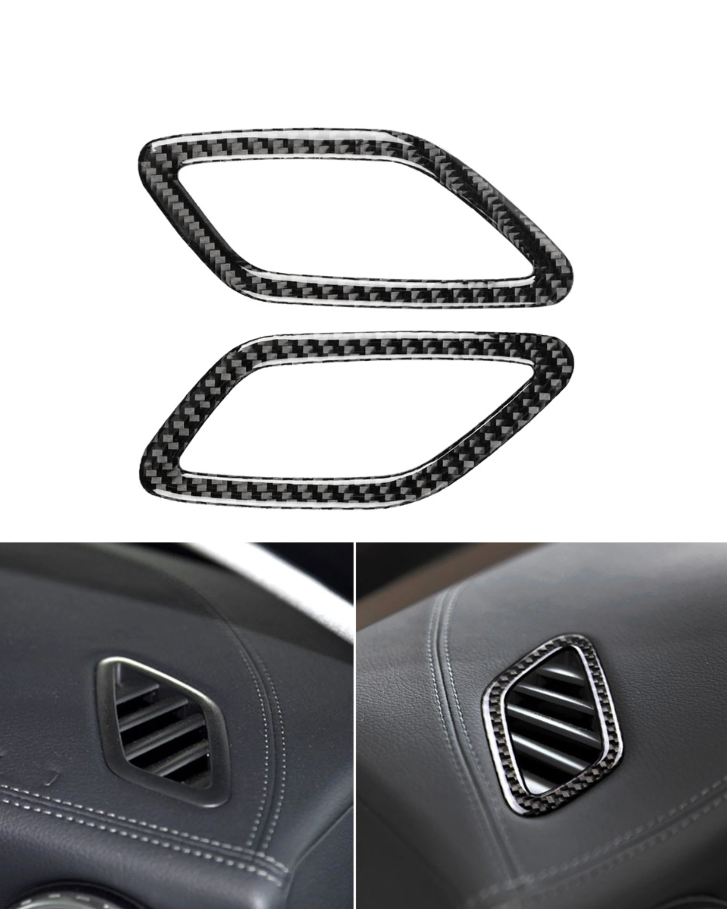 

For Mercedes Benz A GLA CLA Class W176 X156 C117 Dashboard Air Condition Outlet Decor Cover Trim Carbon Fiber