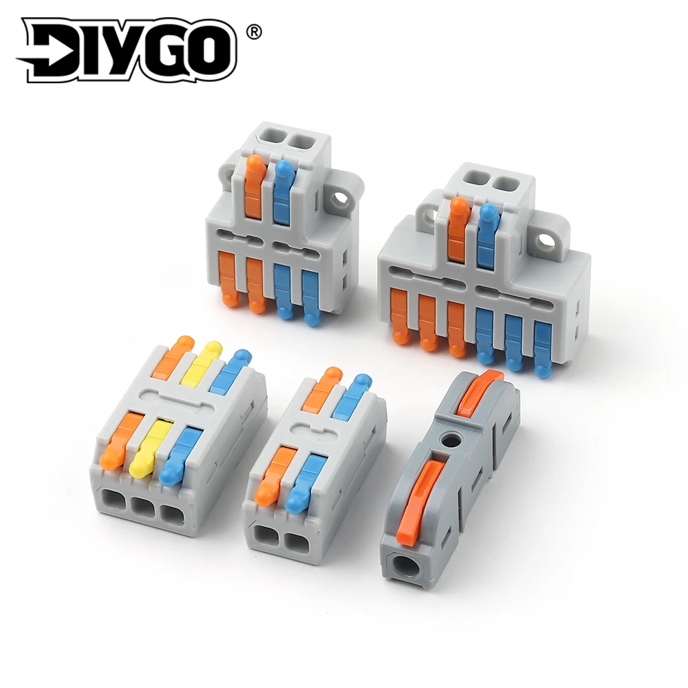 10PCS Mini Fast Wiring Cable Connectors Universal Compact Splitter Electrical Conductors Push-in Home Terminal Block