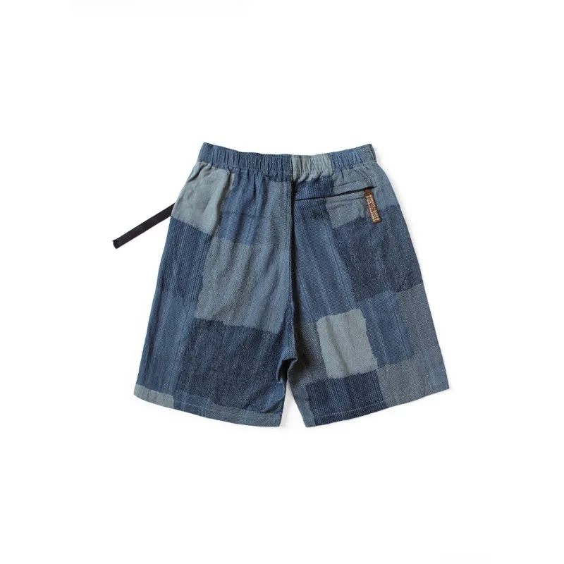 

26SS High Street KAPITAL Vintage Japanese Boro Patchwork Elastic Waist Shorts Men's Clothing Women's Clothes