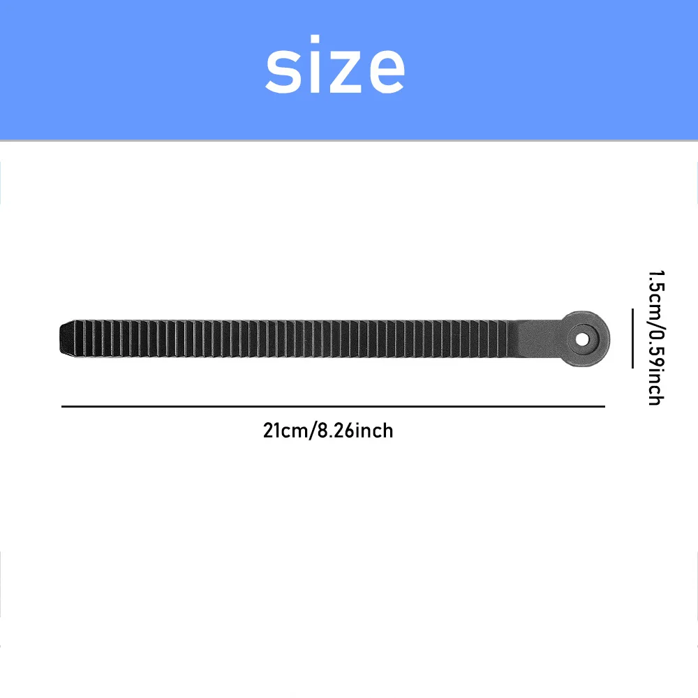 Replacement Binding Strap Kit 10 Pack for Snowboard Bindings Black Plastic Size 21 cm by 1 5 cm Includes Hardware