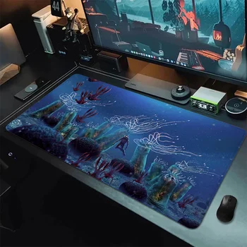 SUBNAUTICA Desk Mat Gaming Desk Accessories Office Anime Mouse Pad 900x400 Installation Game Accessories Diy Gaming Computer Mats