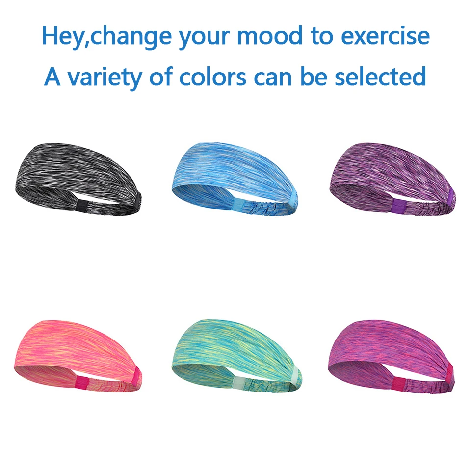 KoKossi Sports Elastic Headband Sweat-Absorbent Fitness Breathable Quick Drying Headwear Outdoor Running Yoga Headwrap Unisex