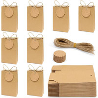 10/30Pcs Kraft Paper Bags,Tiny Gift Boxes With DIY Tag,Foldable for Wedding,Bridal Shower,Party,Birthday