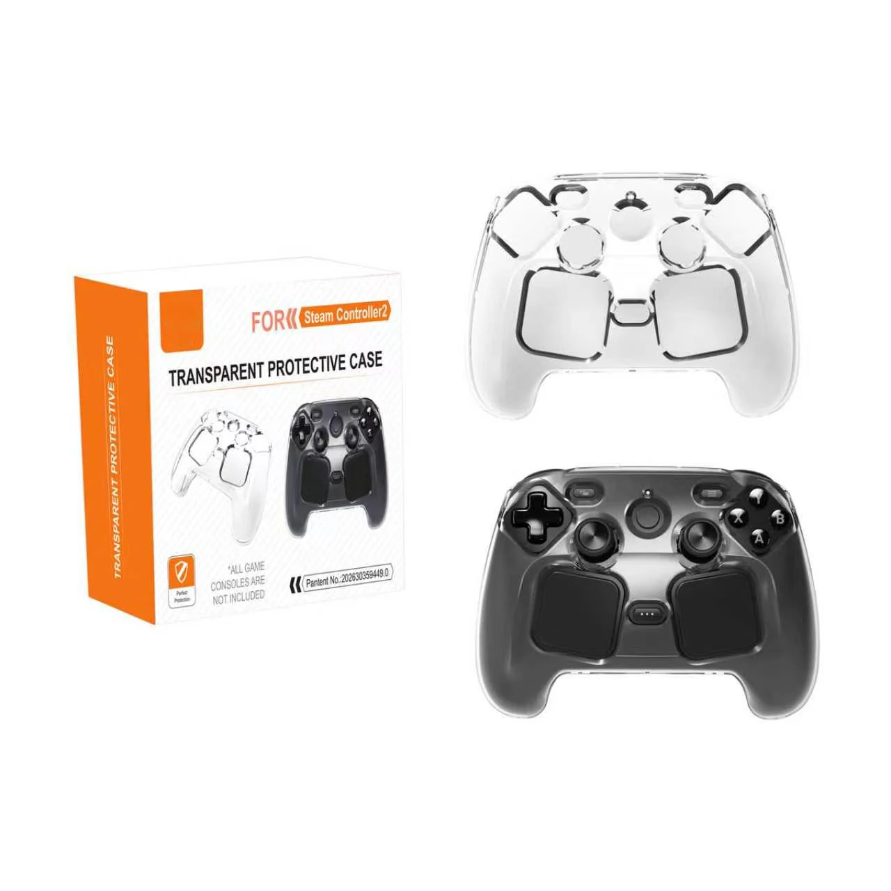 Hard PC Crystal Case For Steam Controller 2 Precision Cutouts Anti Yellowing Snap On Design Snap-On Two-Piece Design