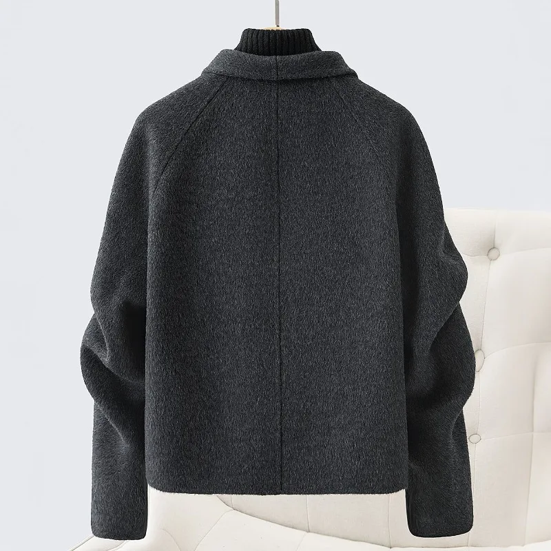 

2025 Autumn and Winter Female Clothing New Fashion Double-sided Coat Short Temperament Loose Lapel Jacket Small Man Women's Coat