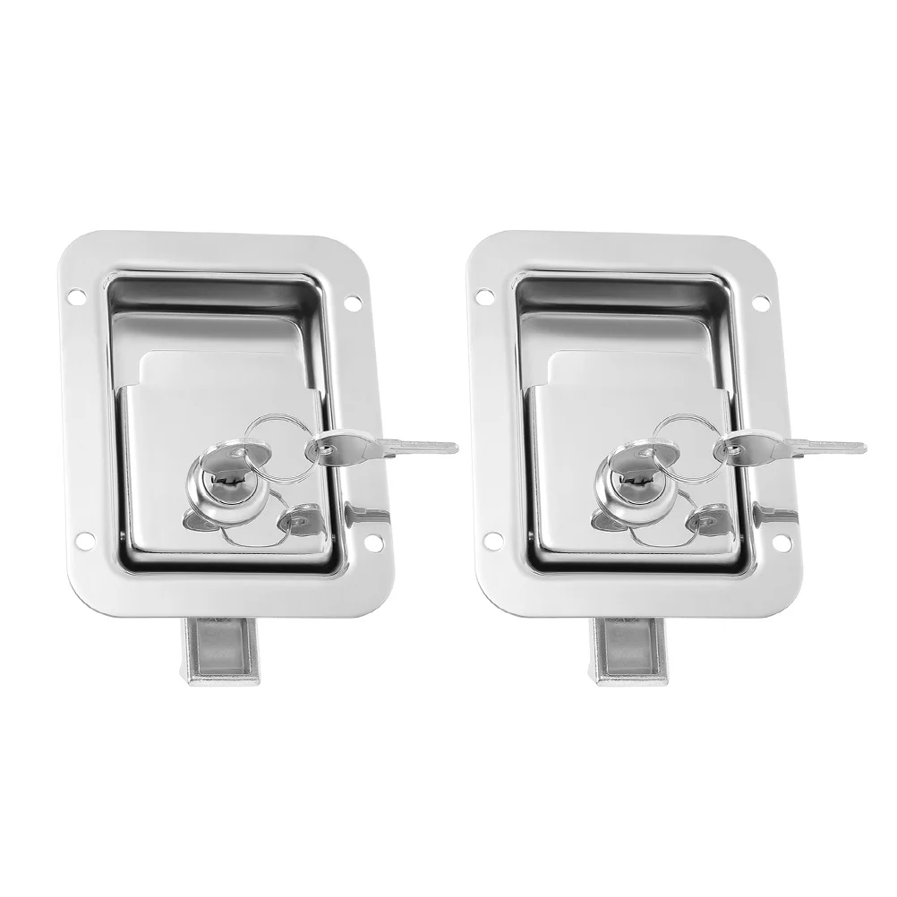 

2Sets Flush Mount Panel Lock Recessed Hidden Trailer Toolbox Door Latch Rv Truck Bed Camper Heavy Duty Locking Paddle Silent