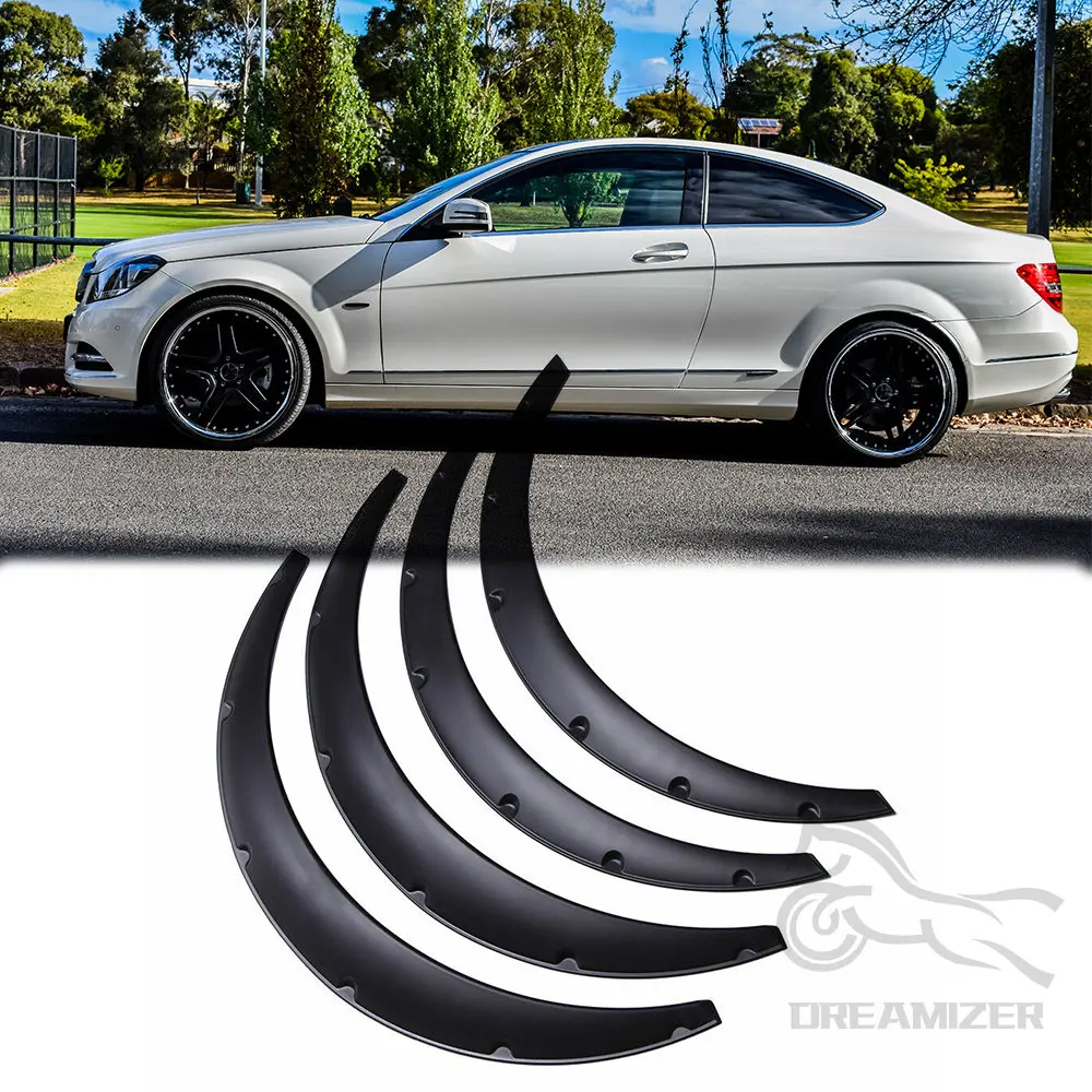 

4pcs 3.5" Car Wheel Fender Flares Wheel Arch Protector Polypropylene Cover Trim Fender Wheel Arches For Benz C250 C300