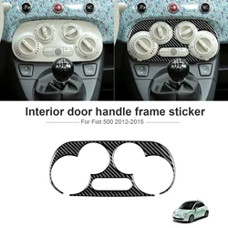 For Fiat 500 2012-2015 Carbon Fiber Manual Climate Console Interior Trim Cover Car Accessories