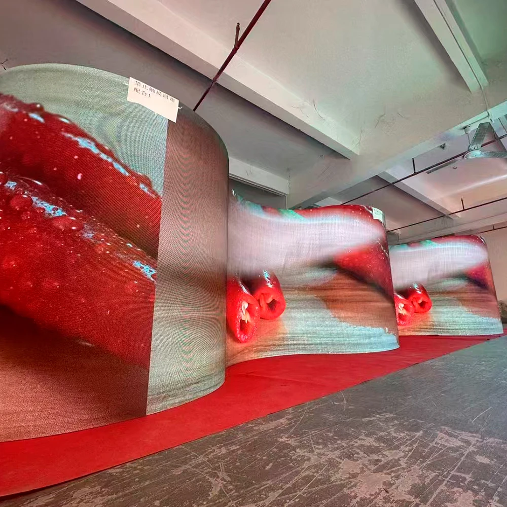 LED 플래닝 박물관 P3.91 HD 스크린 플렉시블 풀컬러 비디오 플렉시블 스크린 패널