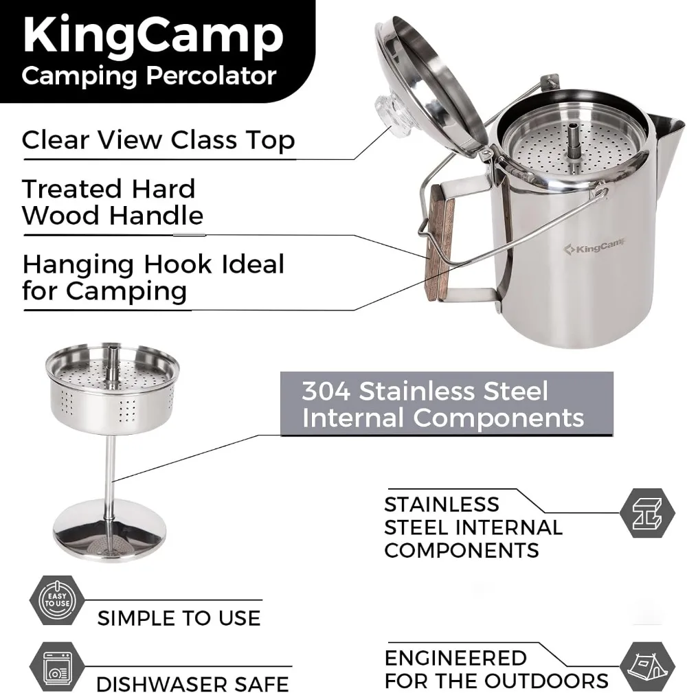 موقد محمول من البروبان ذو 3 شعلات مع وعاء قهوة Percolator #3