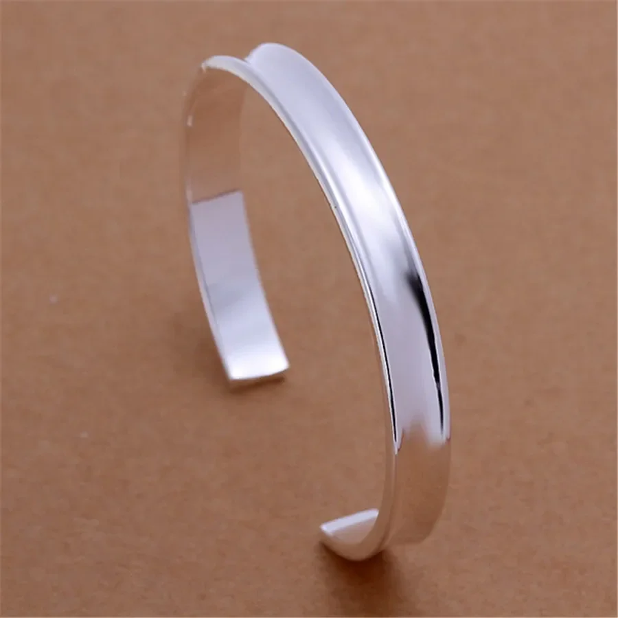 925high quality fashion open women wedding party silver color  jewelry classic bangle bracelet gift hot b078