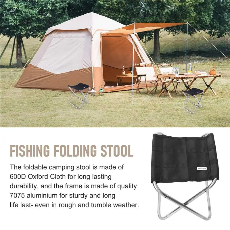 ABKV-Folding Small Stool Bench Stool Portable Mare Ultra Light Subway Train Travel Picnic Camping Fishing Chair Foldable