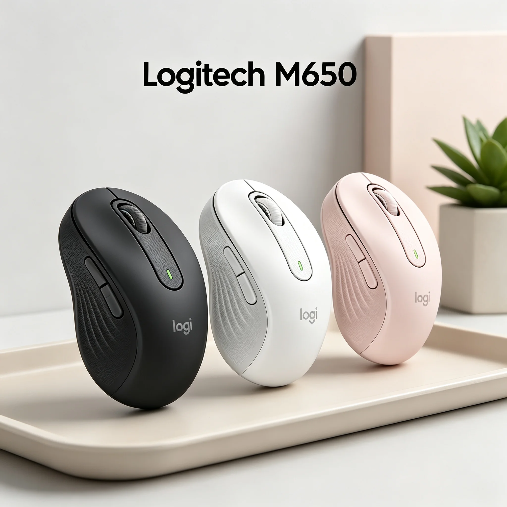 Logitech M650 Signature Wireless Mice SilentTouch Reduce Click Noise 90% Adjustable DPI Sensor Rubber Side Grips 5 Side Buttons