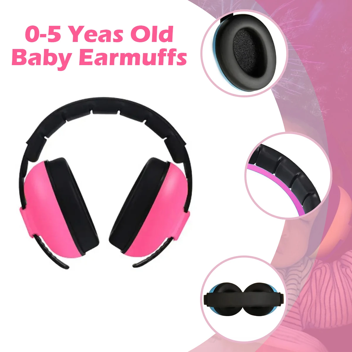 

Baby Earmuffs Sleeping Earmuffs 3 Months-5 Years Old Child Baby Hearing Protection Safety Earmuffs Noise Reduction Ear Protector