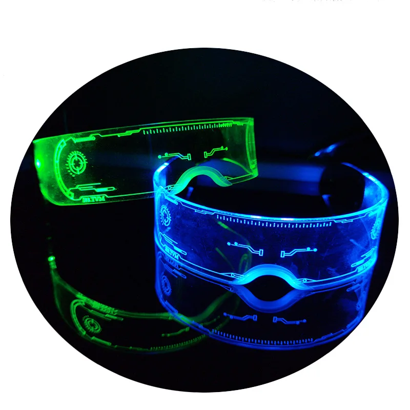 Led Light-Emitting Technology Glasses, Electronic Music Festival, Glasses, Annual Meeting, Bar, Disco, Sci-Fi Goggles